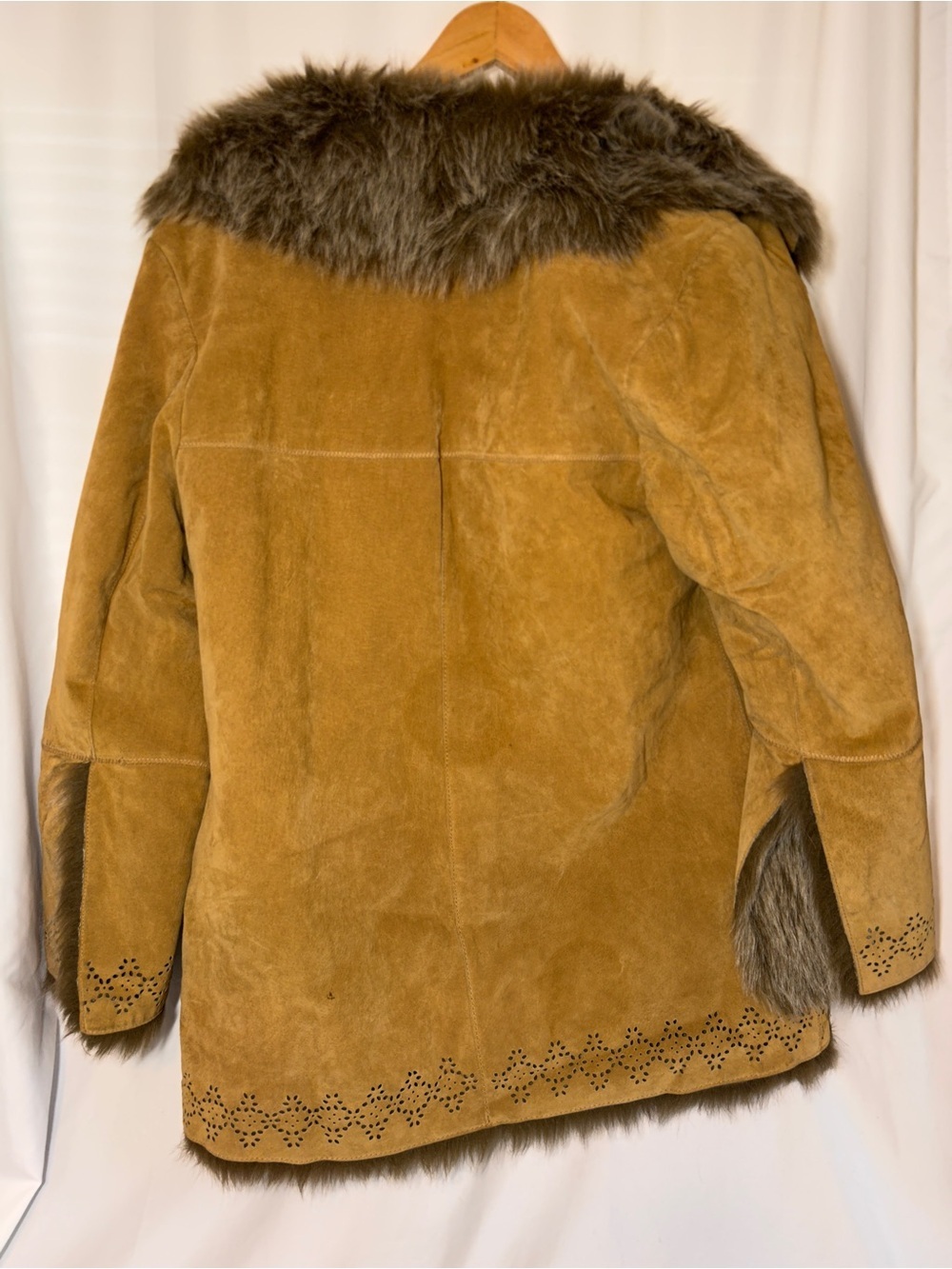 Vintage db studio suede coat with vegan fur hippie bohemian penny lane coat vtg - Picture 14 of 14